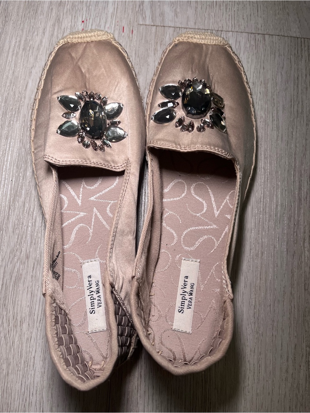 Simply Vera Vera Wang Blush Embellished Espadrille Flats 8.5